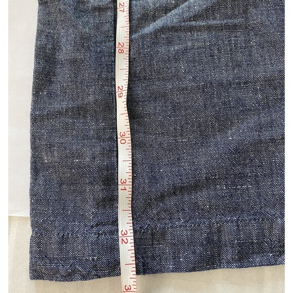 New York & Co Chambray Linen Pants Wide Leg Pull-On Drawstring Waist Blue XS - Picture 9 of 10